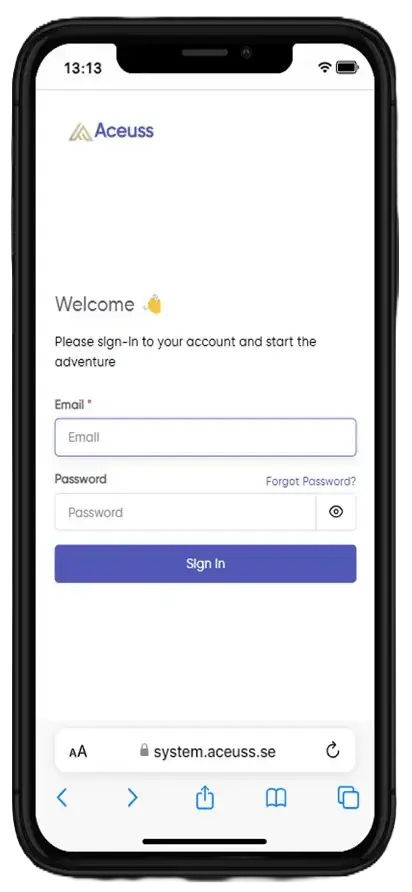 Aceuss Care System mobile view