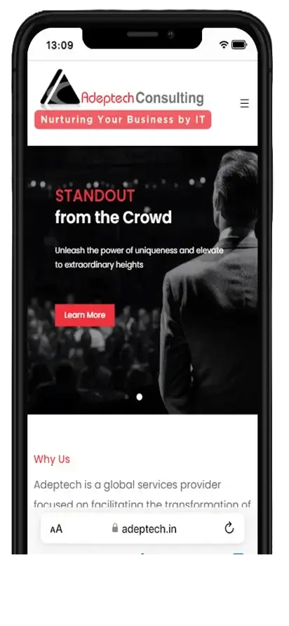 Adeptech Consulting mobile view