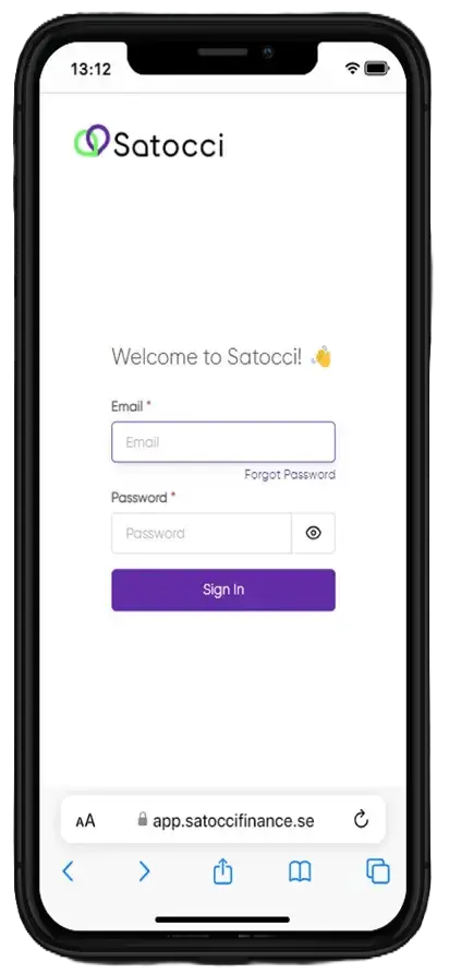 Satocci Finance System mobile view